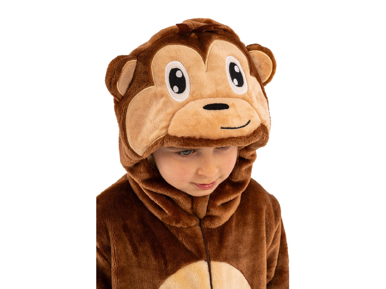 Costume scimmietta, tutina in pelliccetta con cappuccio taglia II 1-2anni