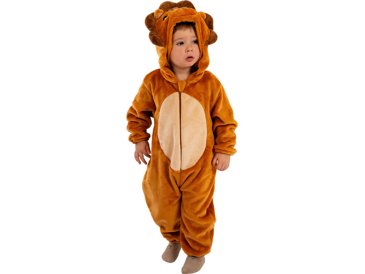 Costume leoncino, tutina in pelliccetta con cappuccio taglia II 1-2anni