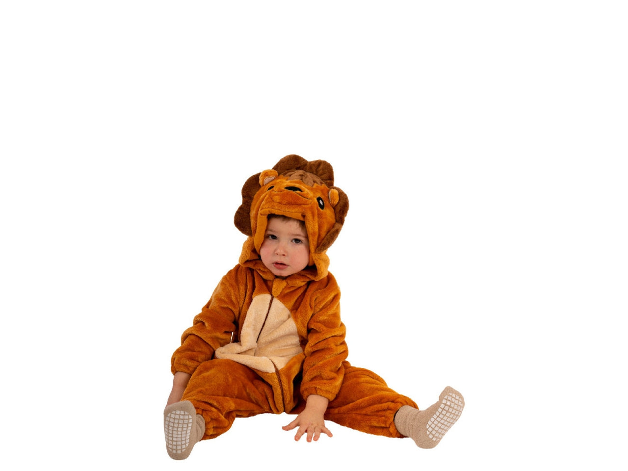 Costume leoncino, tutina in pelliccetta con cappuccio taglia II 1-2anni