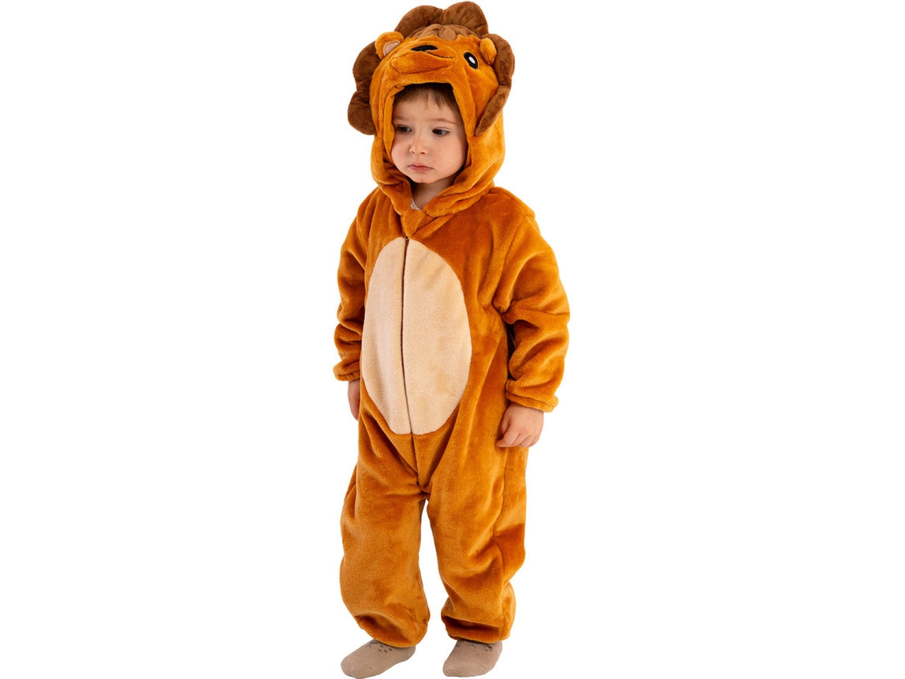 Costume leoncino, tutina in pelliccetta con cappuccio taglia II 1-2anni