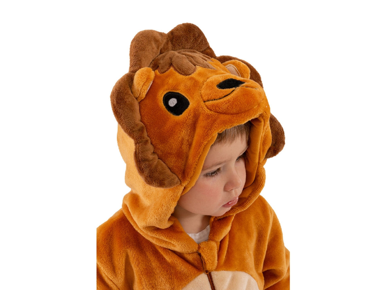 Costume leoncino, tutina in pelliccetta con cappuccio taglia III 3anni