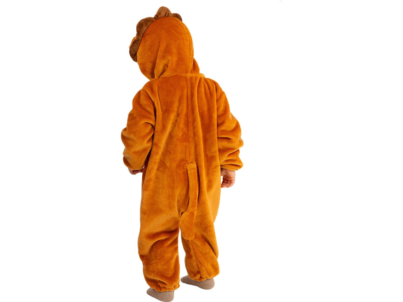 Costume leoncino, tutina in pelliccetta con cappuccio taglia III 3anni