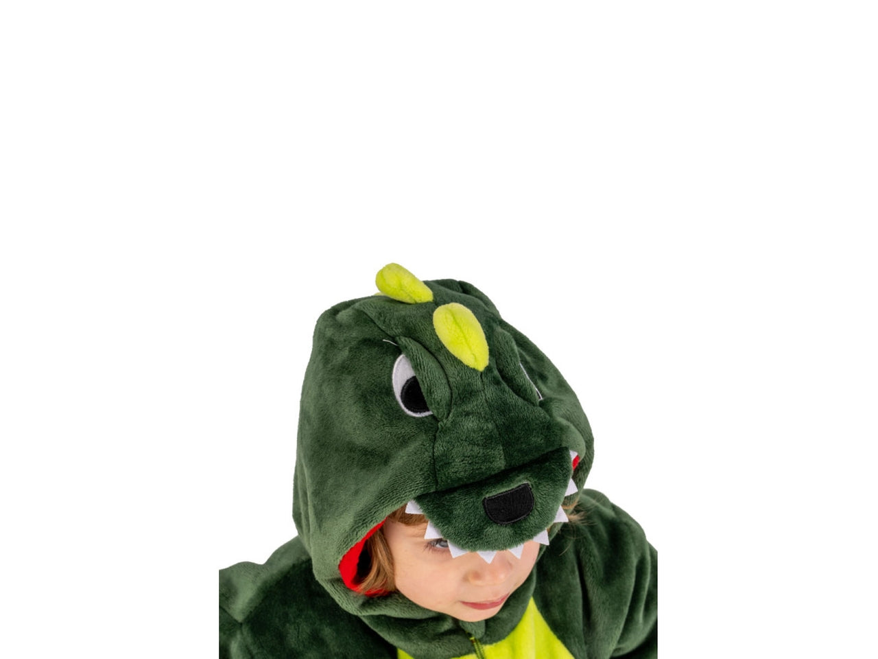 Costume dinosauro, tutina in pelliccetta con cappuccio taglia II 1-2anni