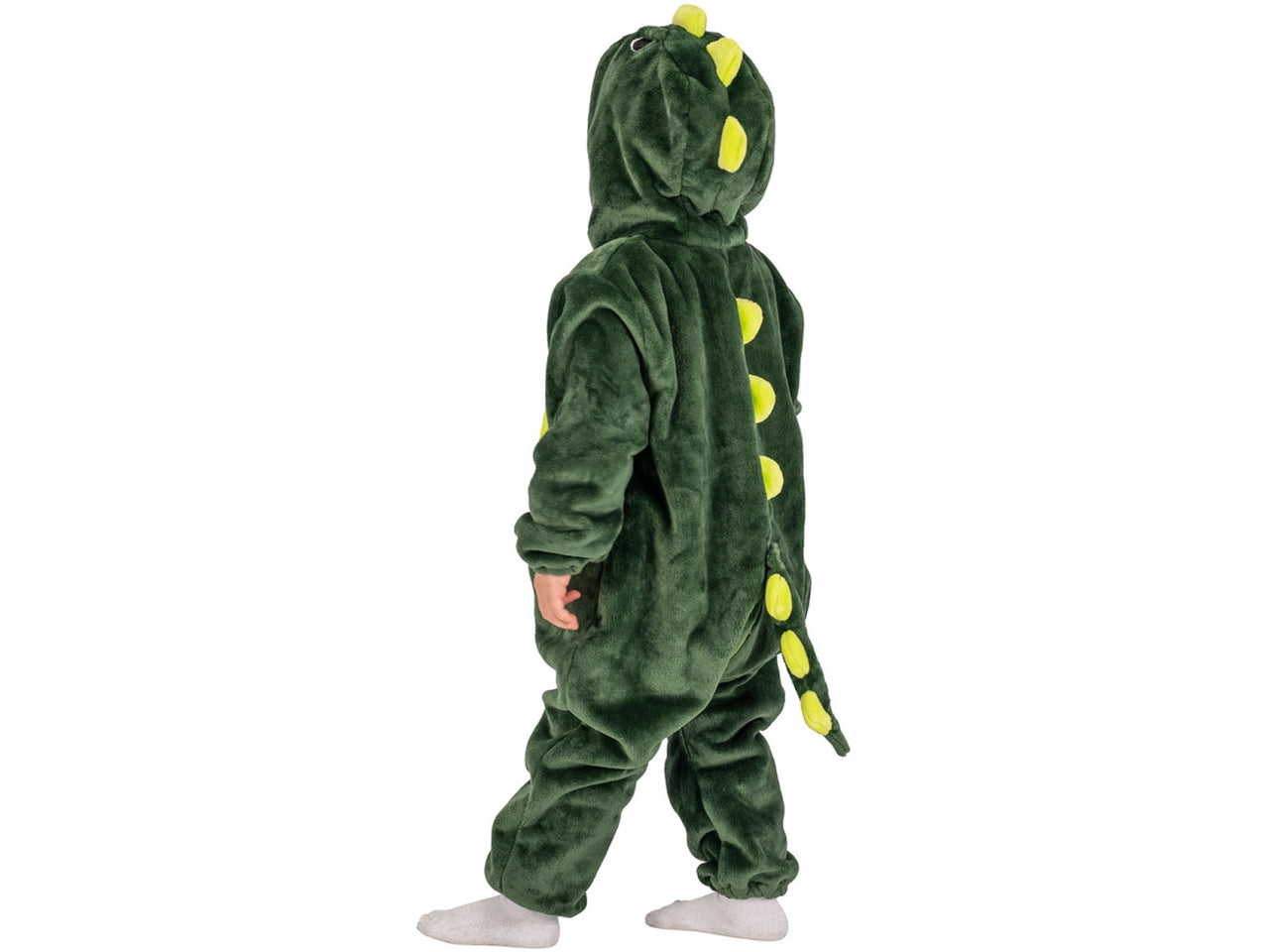 Costume dinosauro, tutina in pelliccetta con cappuccio taglia II 1-2anni