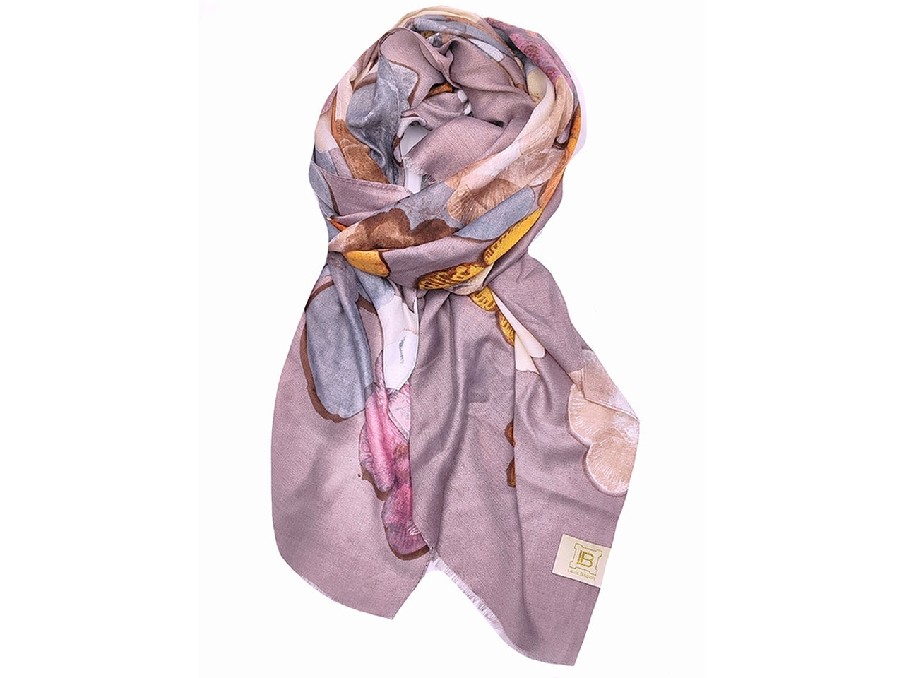 Sciarpa a fiori rosa 90x180cm