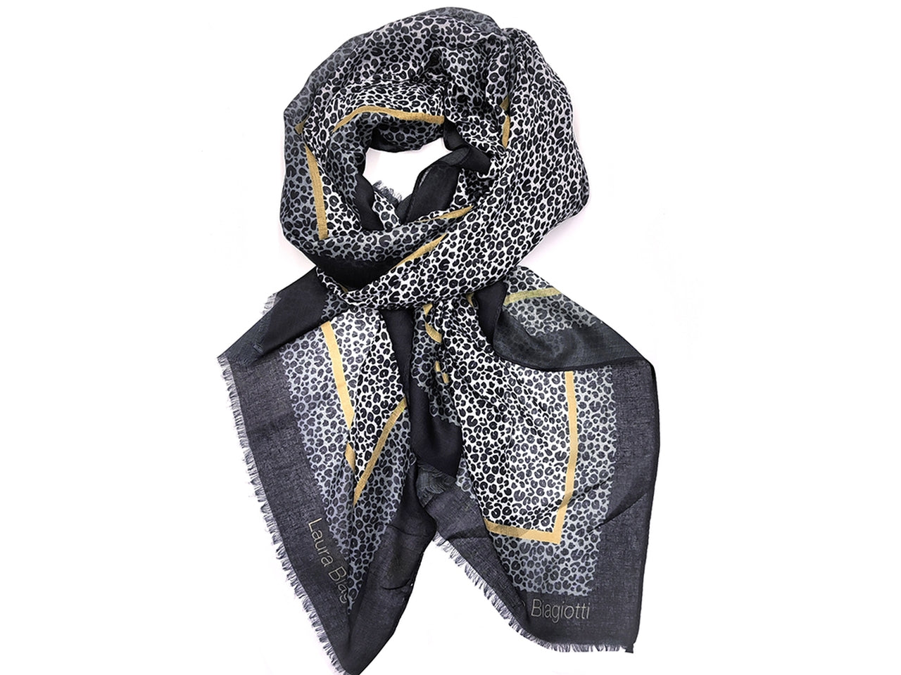 Sciarpa micromacchie nero 80x180cm