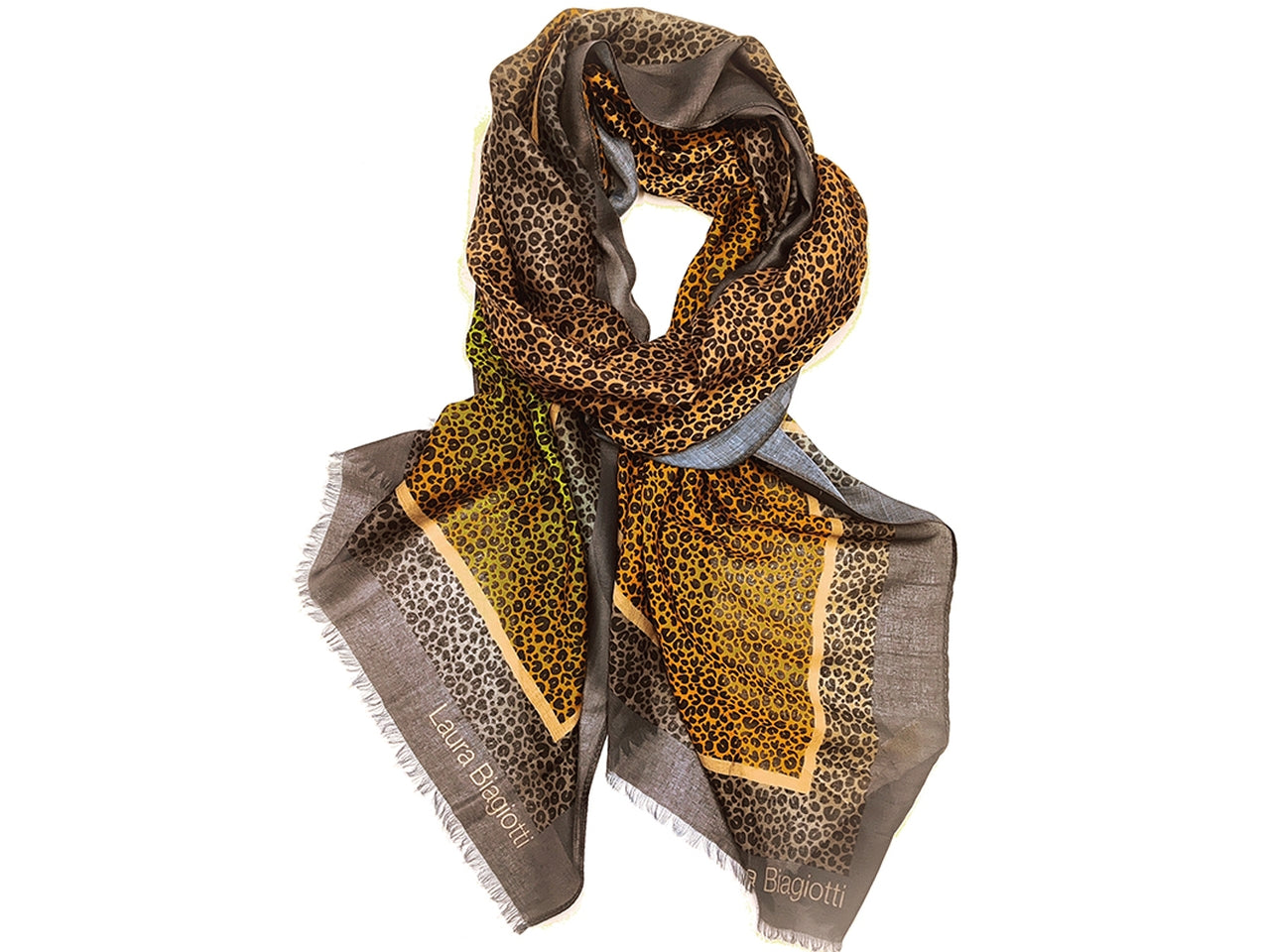 Sciarpa micromacchie cammello 80x180cm