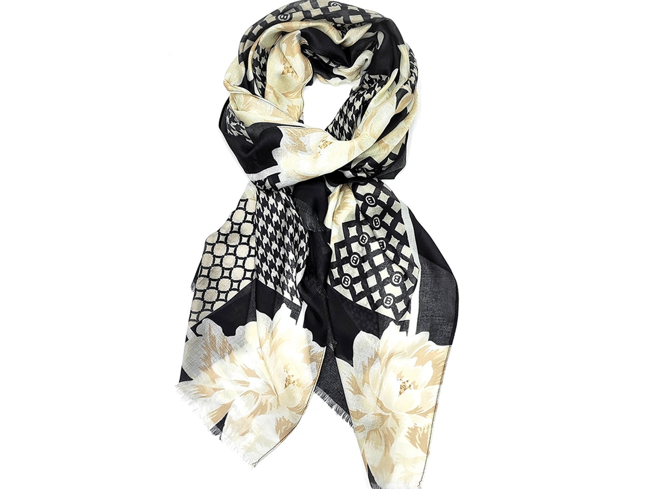Sciarpa scacchiera nero 80x180cm