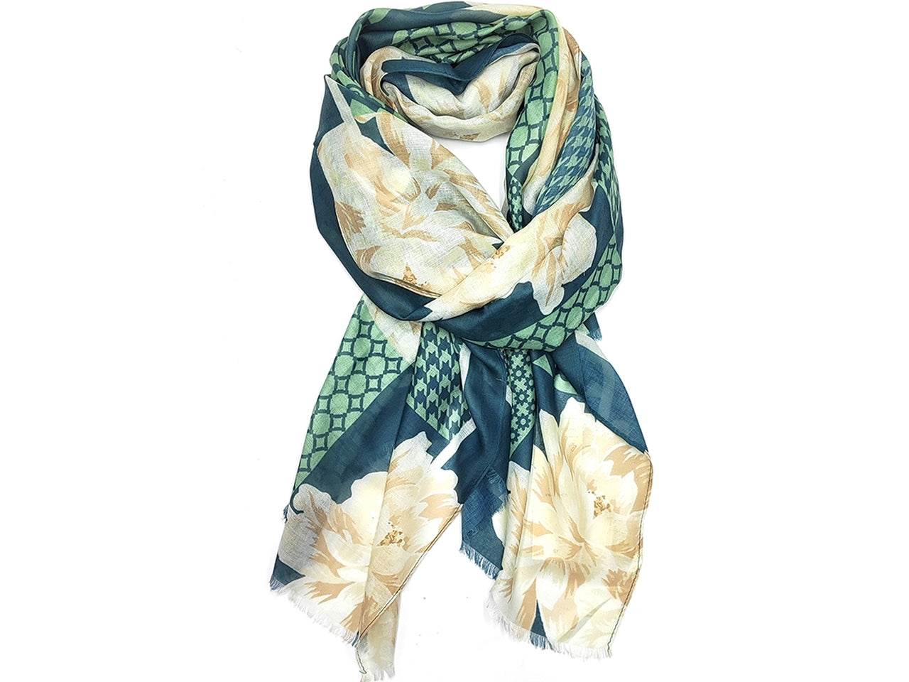 Sciarpa scacchiera verde 80x180cm