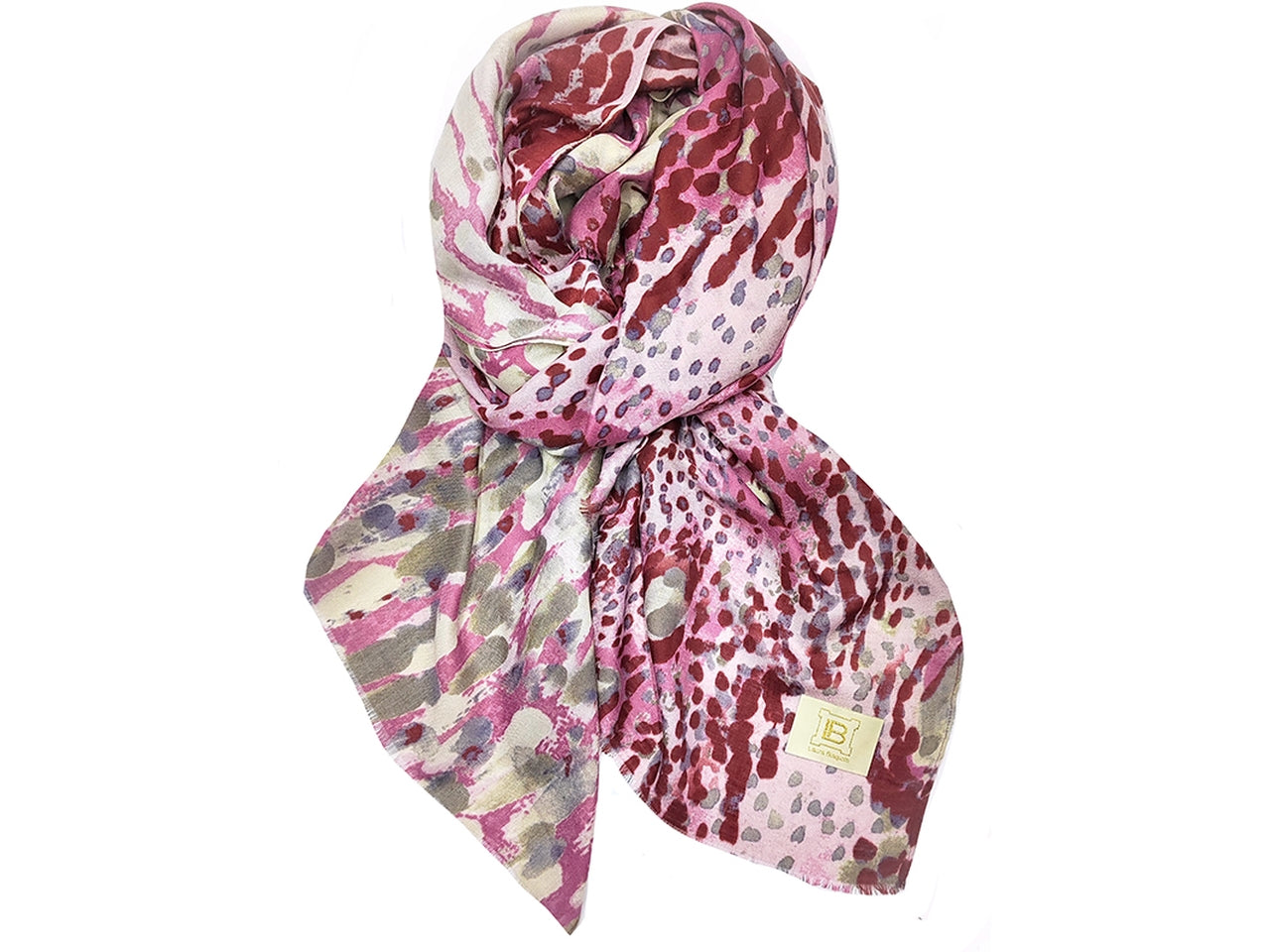 Sciarpa macchie fucsia 90x180cm