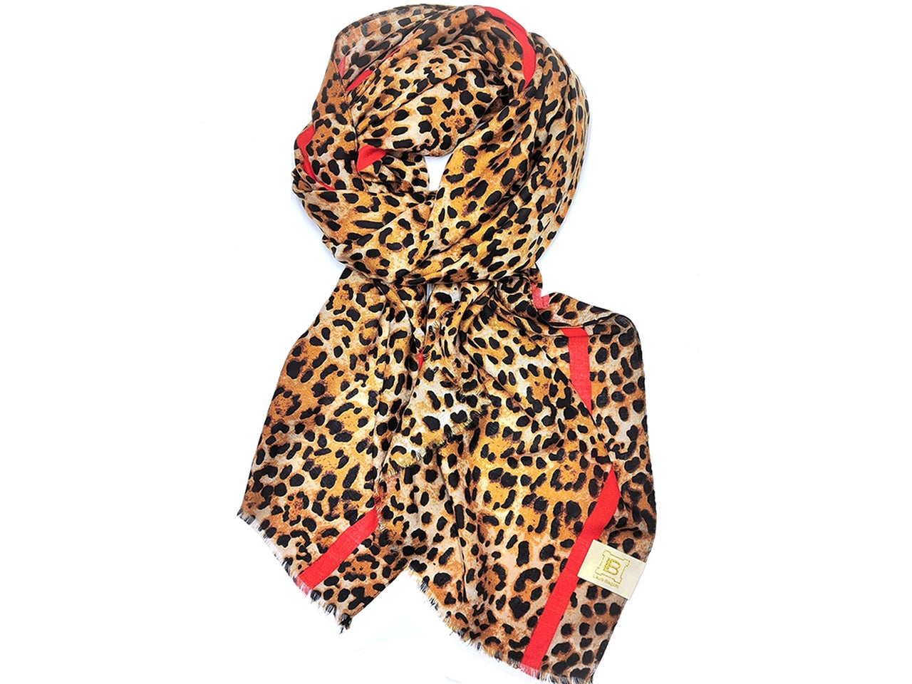 Sciarpa riga maculato rosso 90x180cm