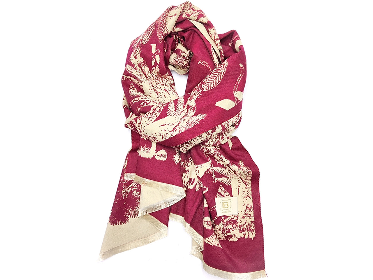 Sciarpa natura bordeaux 90x180cm