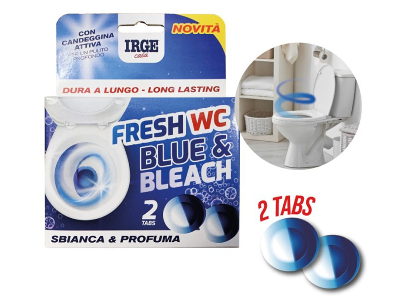 Deo wc tabs con candeggina 2pezzi da 50gr