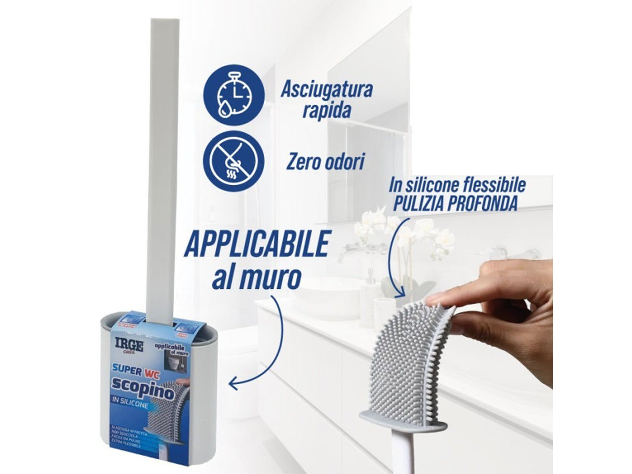 Scopino wc silicone stretto 9,5x4cm