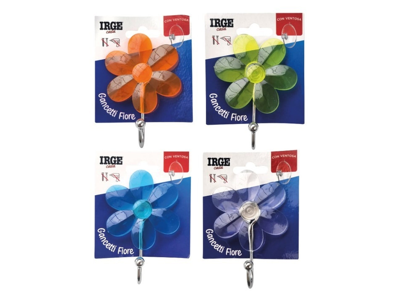 Gancetti ventosa fiore 7X9,5CM