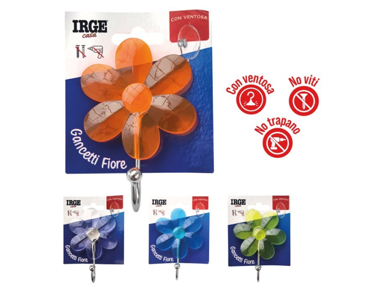 Gancetti ventosa fiore 7X9,5CM
