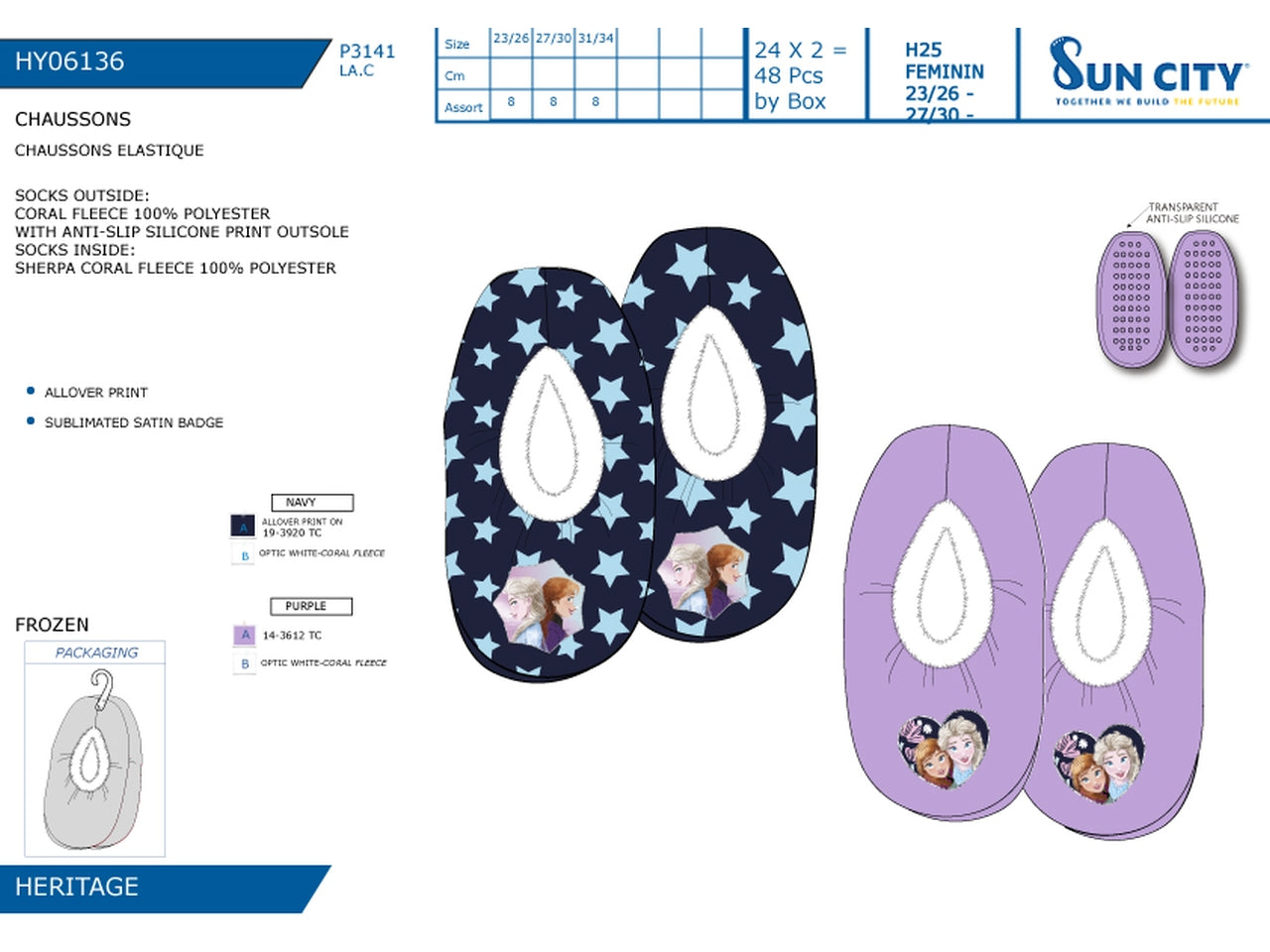 Frozen pantofola invernale antiscivolo misure dalla 23/26 alla 31/34 23-34