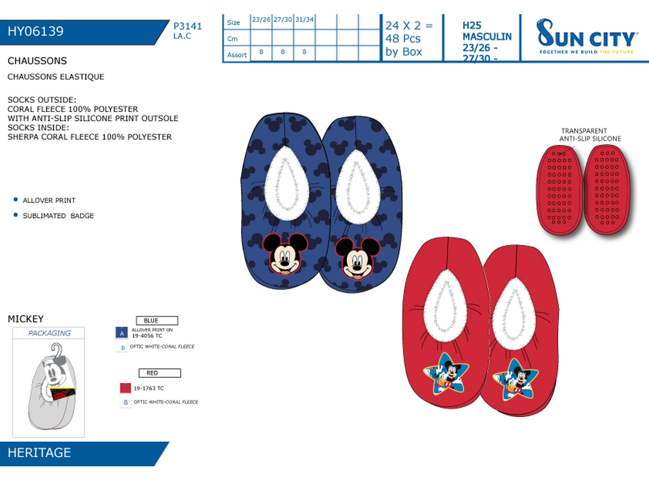 Mickey pantofola invernale antiscivolo misure dalla 23/26 alla 31/34 23-34