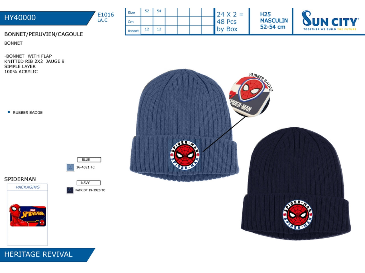 Spiderman cappello taglie 52-54