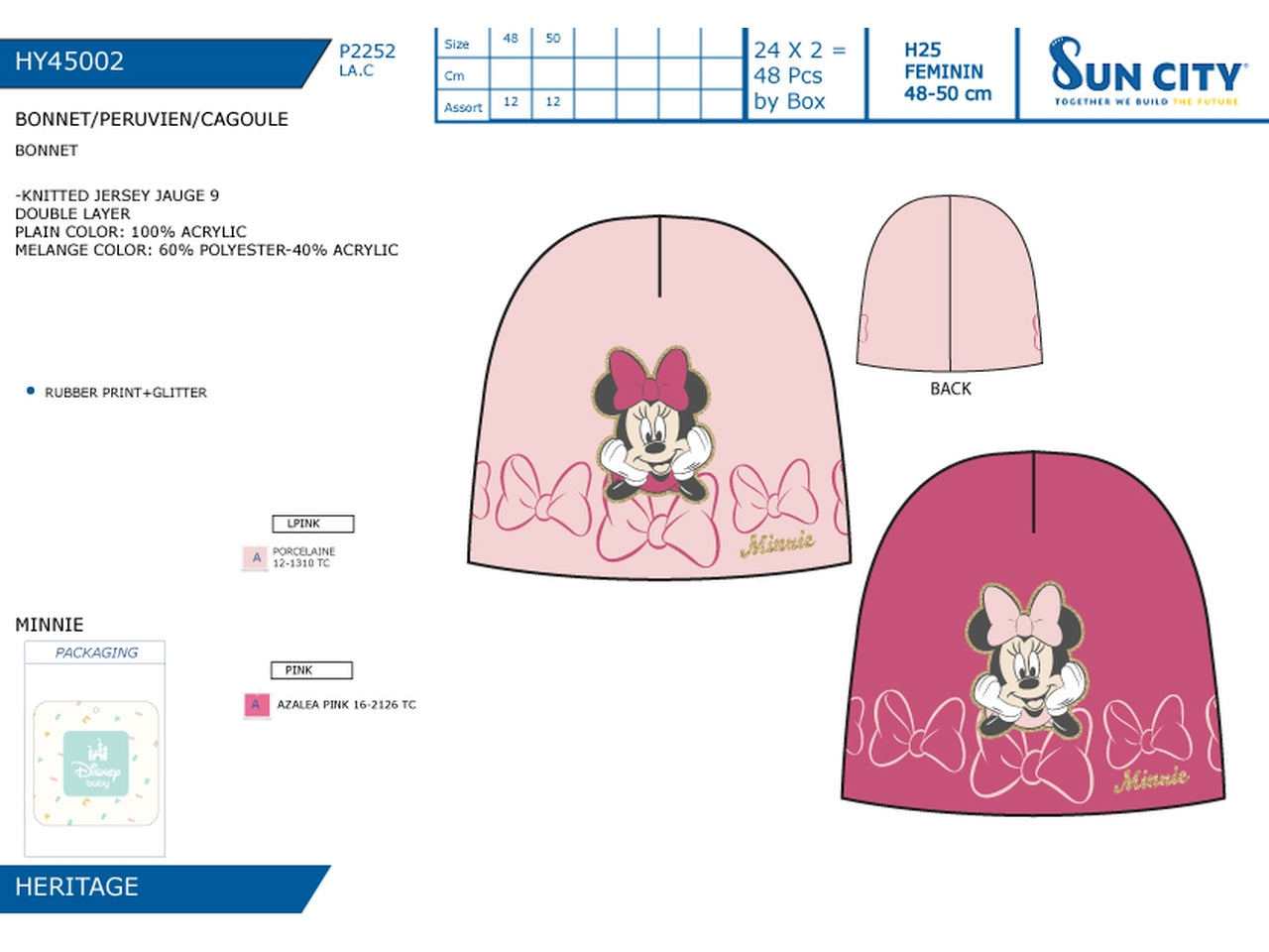 Minnie cappello taglie 48-50