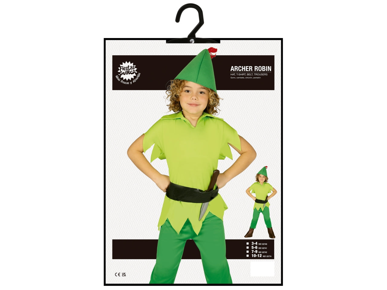 Costume arciere verde 3-4 anni