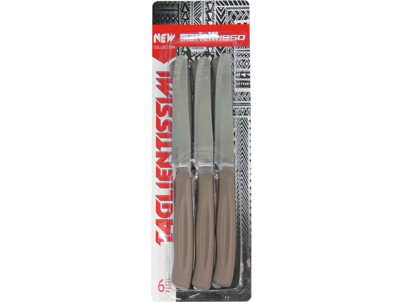 Coltelli da tavola 11cm 6 pezzi tortora