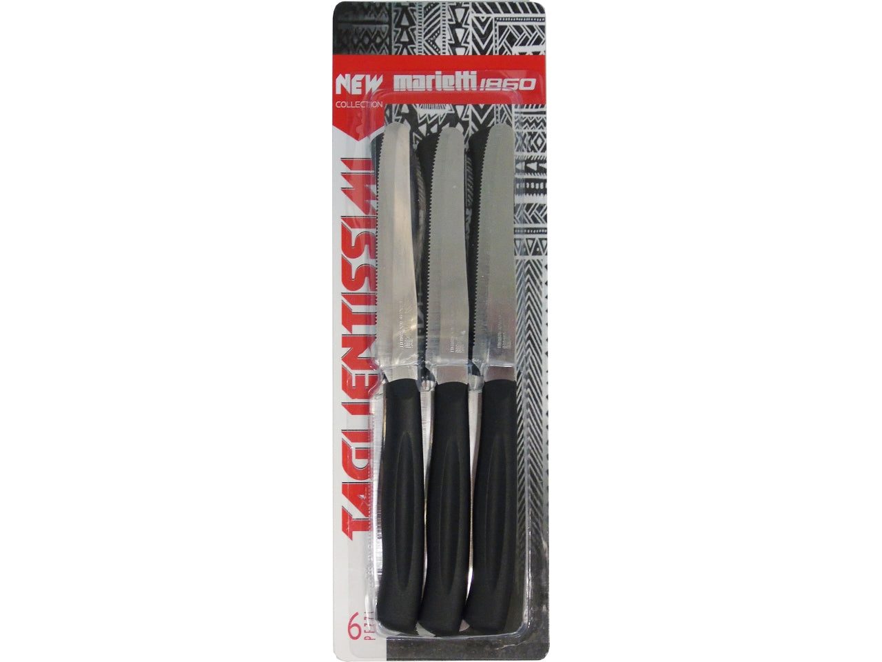 Coltelli da tavola 11cm 6 pezzi nero