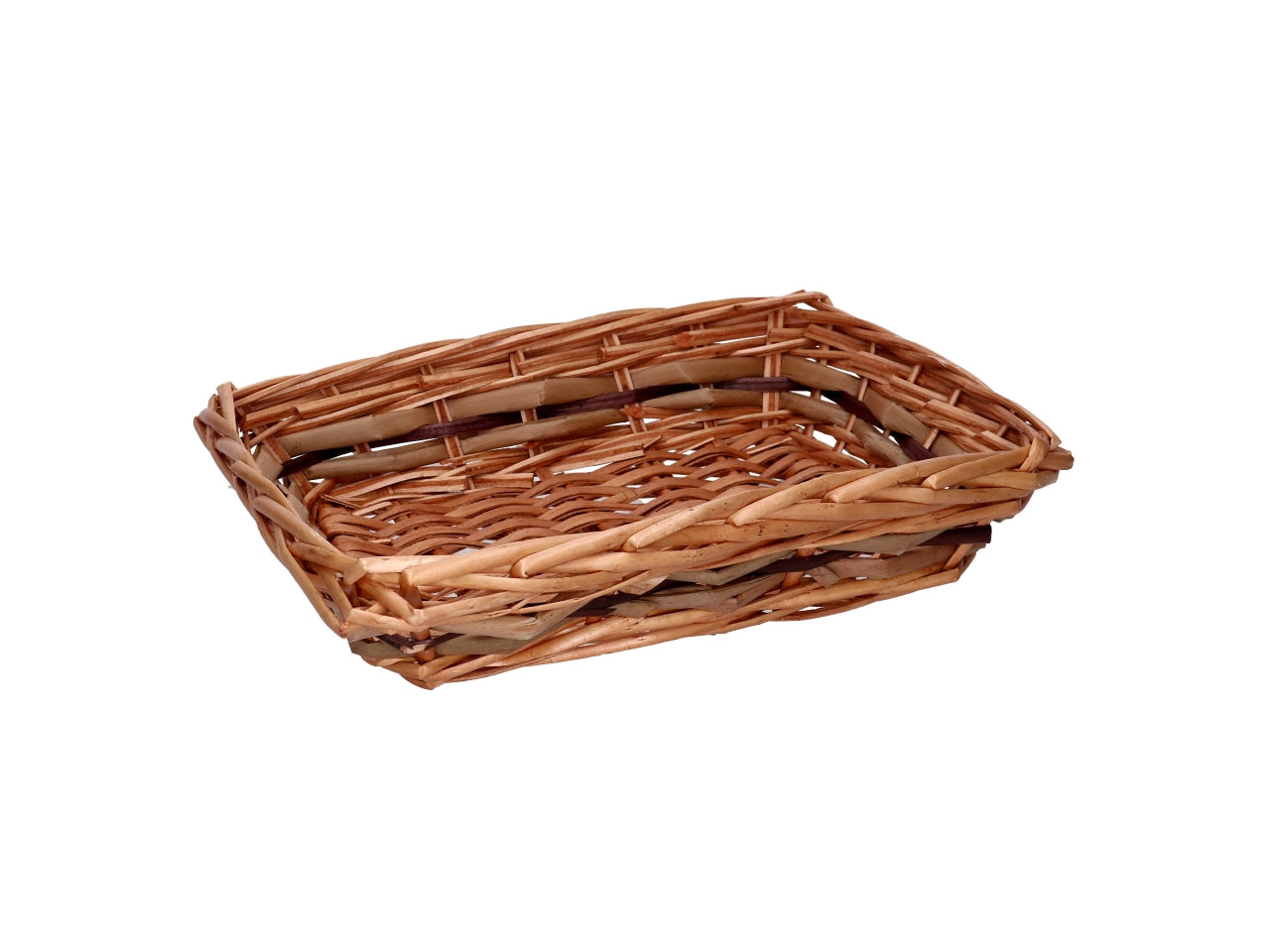 Cesta vimini rettangolare 31x23xh.7cm noce