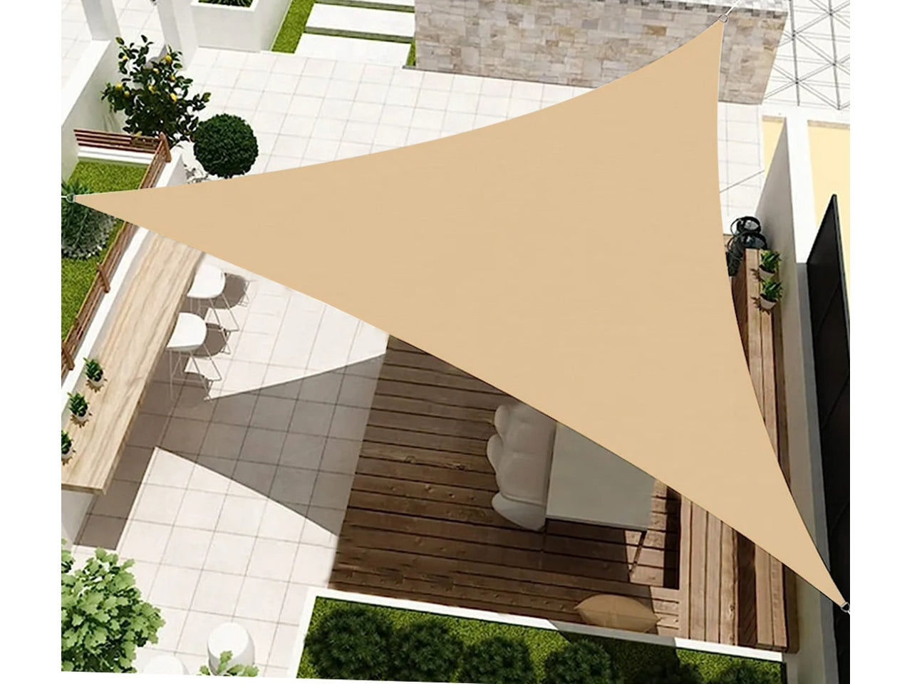 Telo ombreggiante triangolare 3x3x3cm ecru
