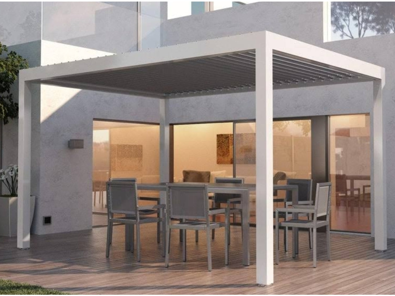Pergola Bioclimatic alluminio 4x4x2,50cm bianca