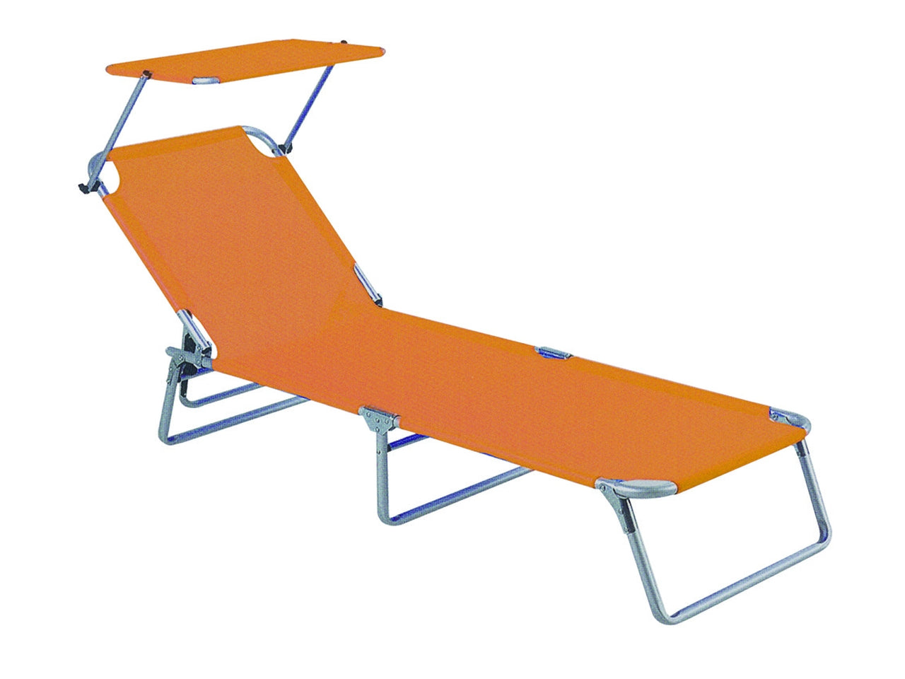 Lettino Sand pieghevole c/parasole 186x54x24cm arancione