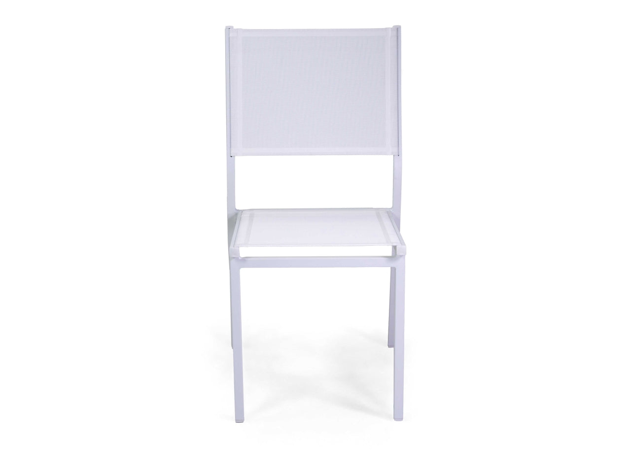 Sedia alluminio sullivan bianco con textilene bianco 55x46x.h43/88CM