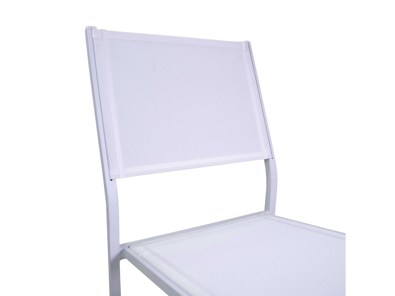 Sedia alluminio sullivan bianco con textilene bianco 55x46x.h43/88CM
