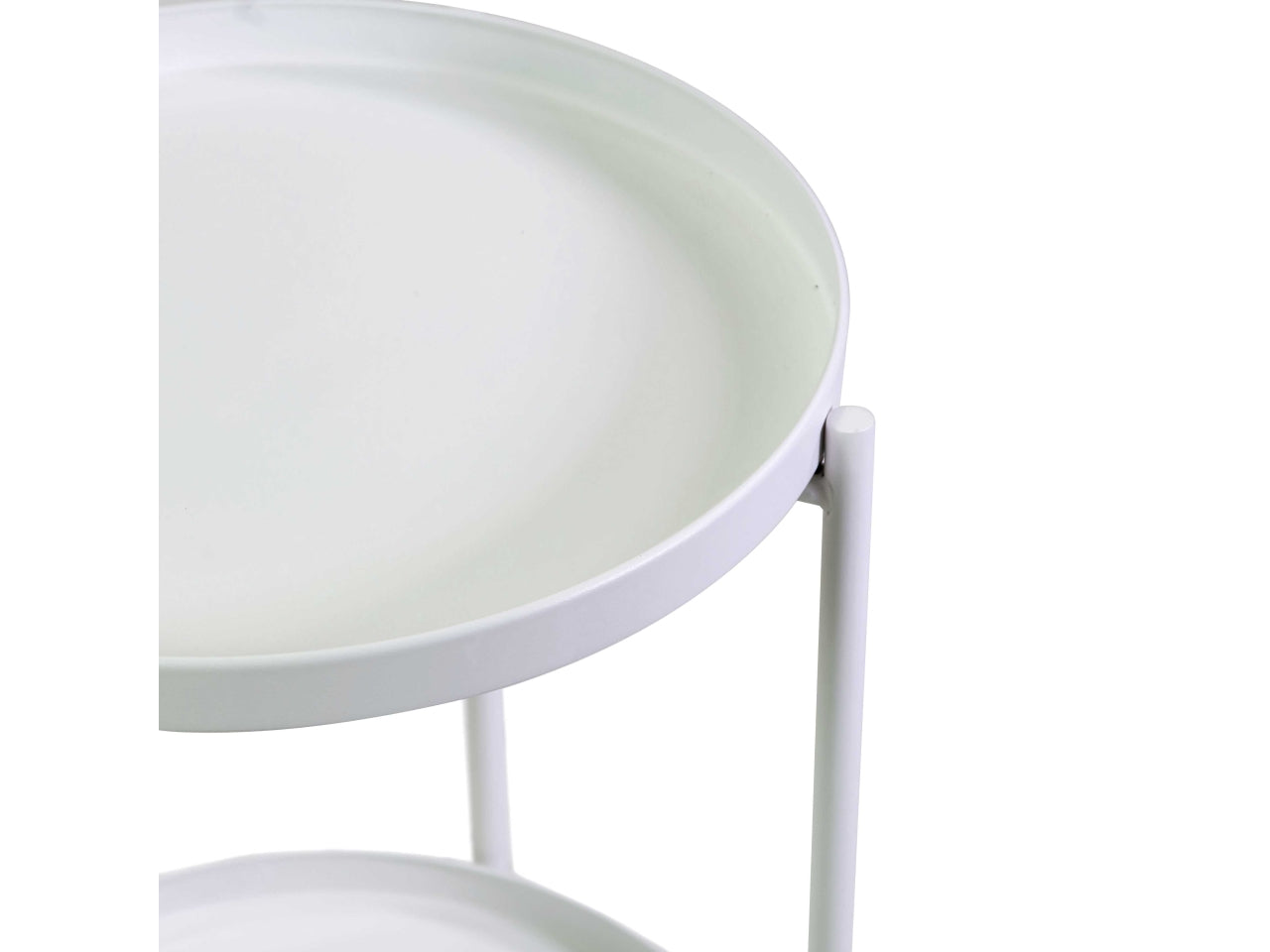 Tavolino metallo Hiro bianco tondo 2 piani d.40xh.50cm