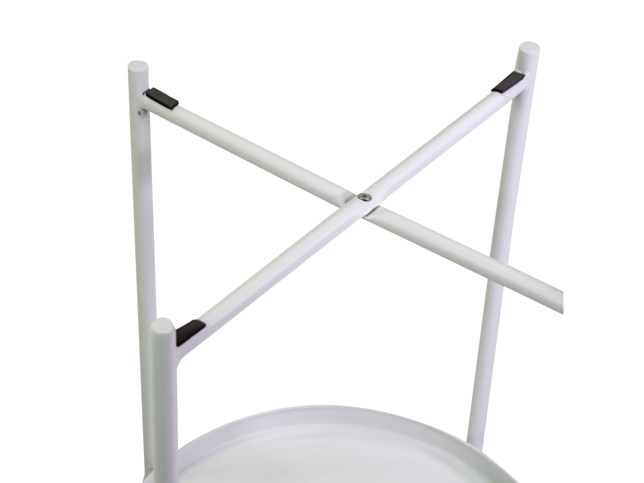 Tavolino metallo Hiro bianco tondo 2 piani d.40xh.50cm