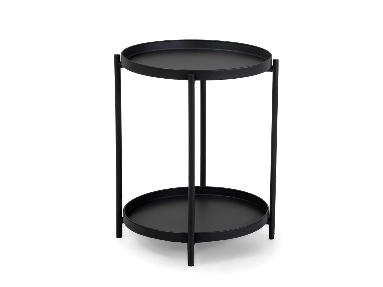 Tavolino metallo Hiro antracite tondo 2 piani d.40xh.50cm