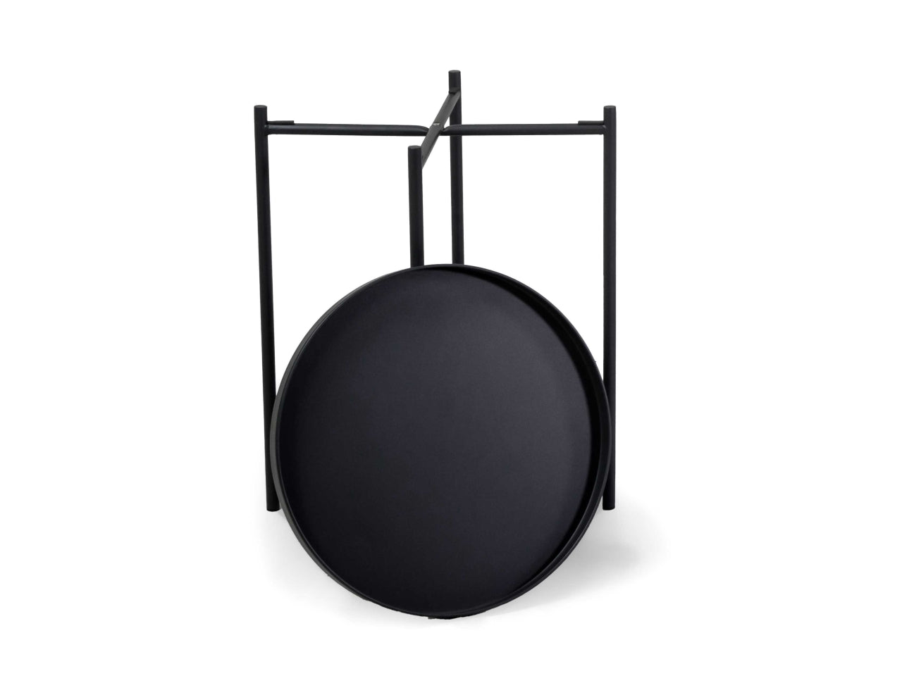 Tavolino metallo Hiro antracite tondo 2 piani d.40xh.50cm