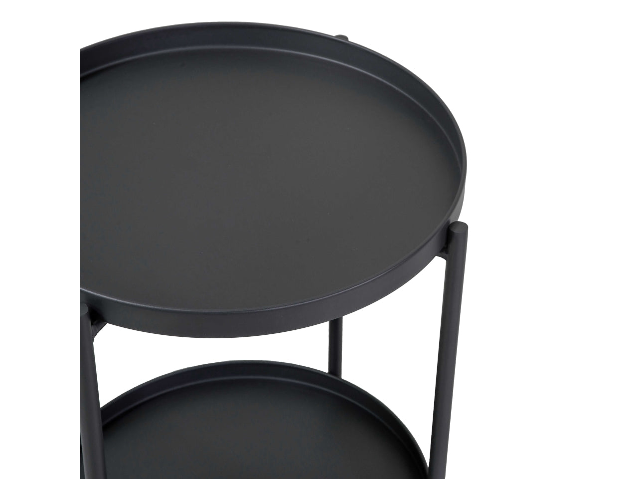 Tavolino metallo Hiro antracite tondo 2 piani d.40xh.50cm