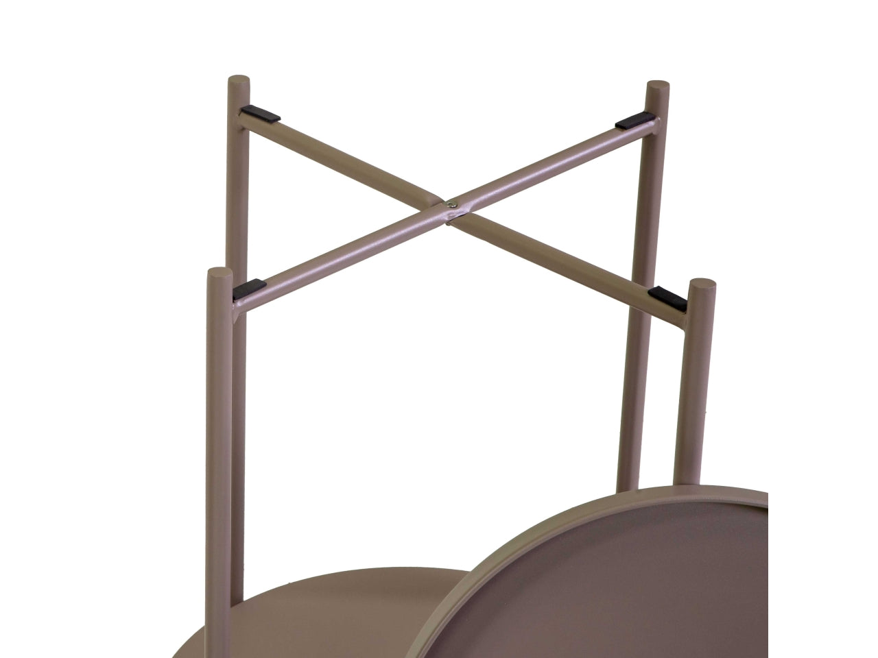 Tavolino metallo Hiro tortora tondo 2 piani d.40xh.50cm