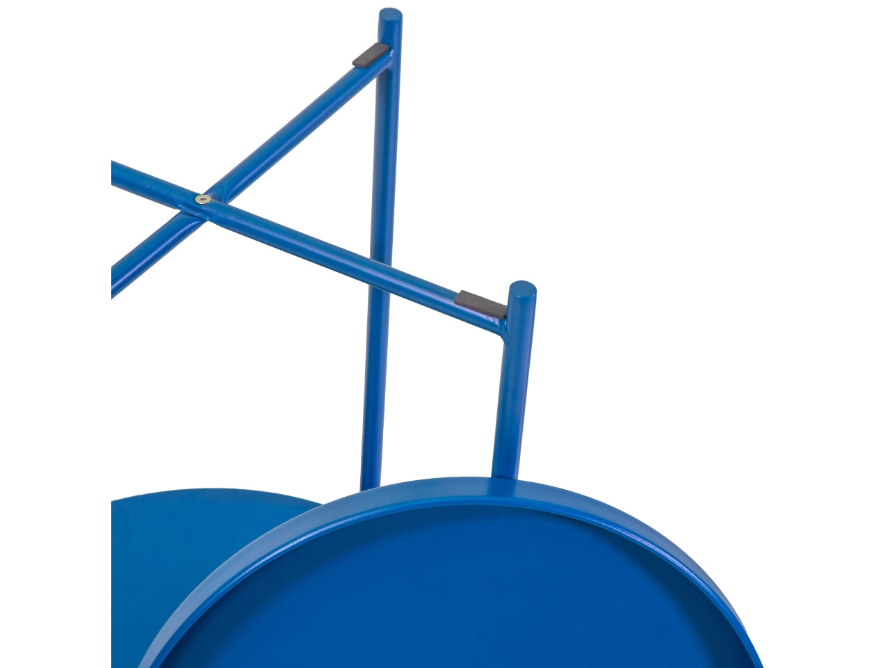 Tavolino metallo Hiro blu tondo 2 piani d.40xh.50cm