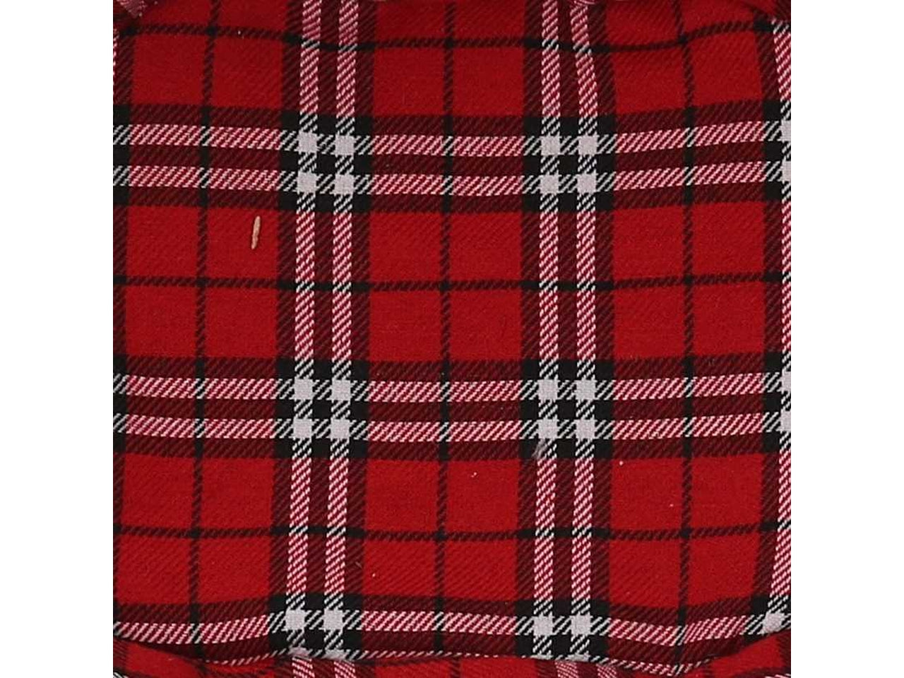 Cesta vimini naturale con fodera scozzese  rosso ovale cm33x24h11,5