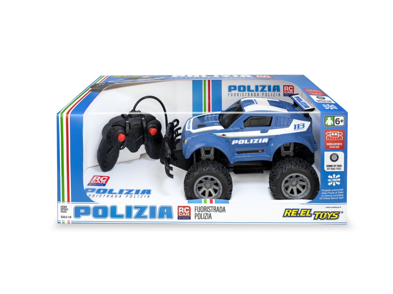Auto radiocomando Big wheels polizia scala1:16
