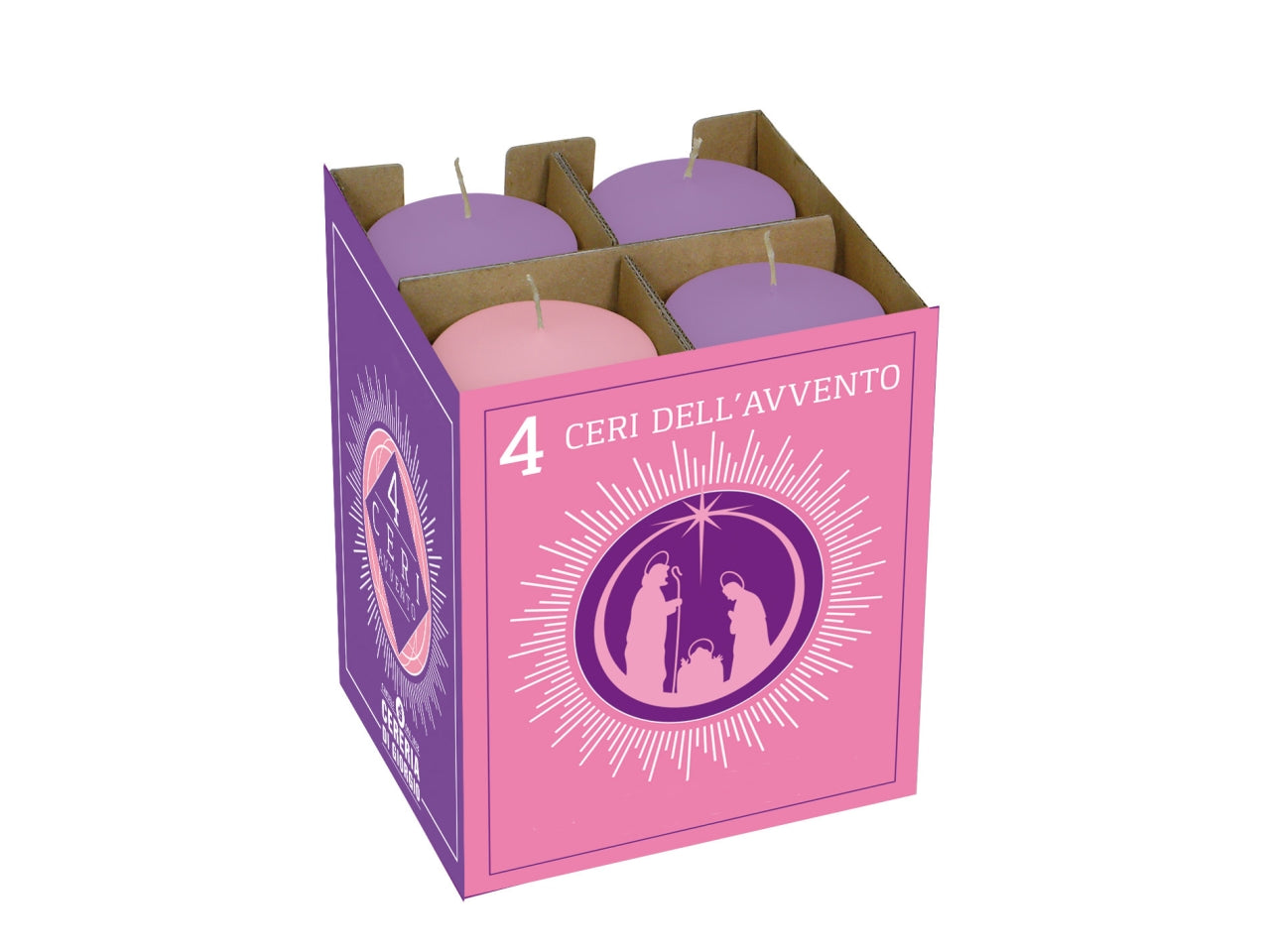 Candela cero avvento 70x15cm la confezione contiene 4 candele