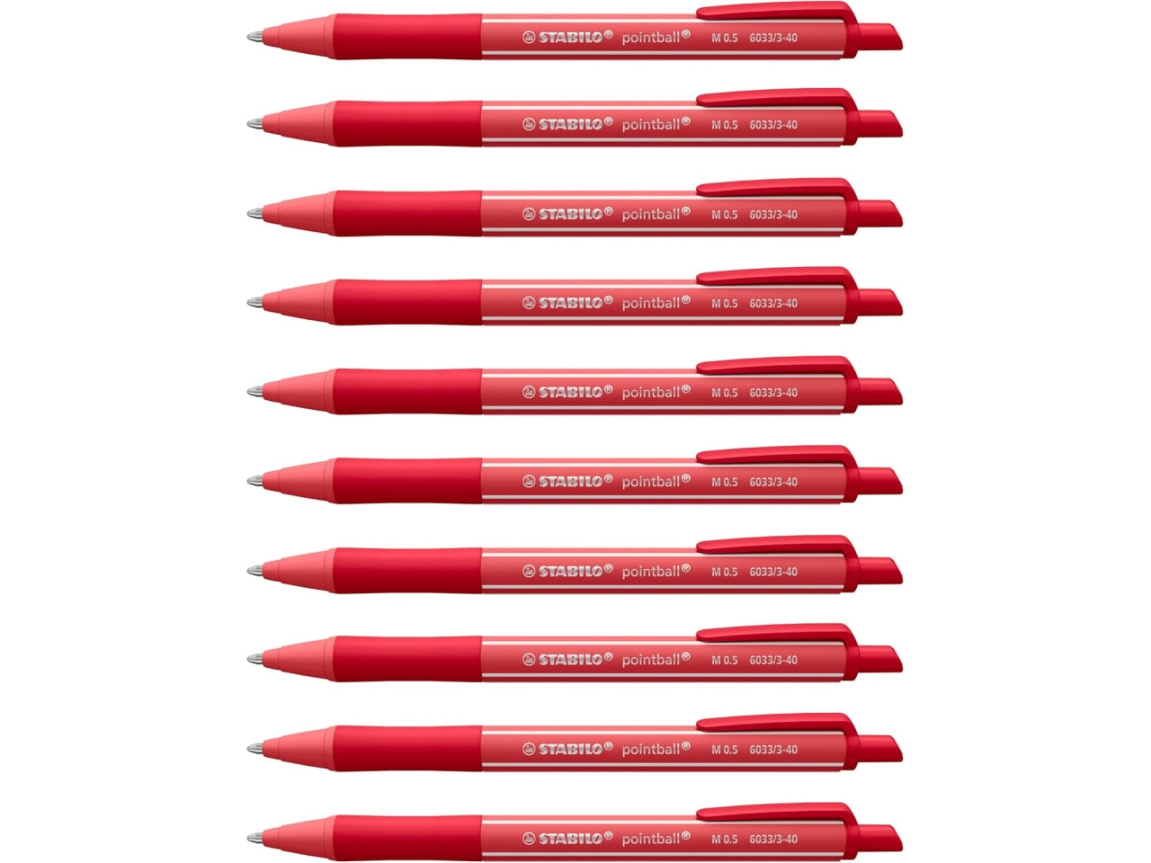 Stabilo Pointball colorful ultradi colore  rosso la confezione contiene 10 penne