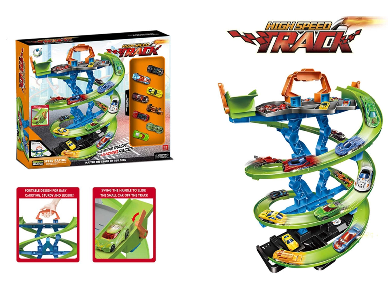 Pista SuperVortice con Lanciatore con 8 Auto