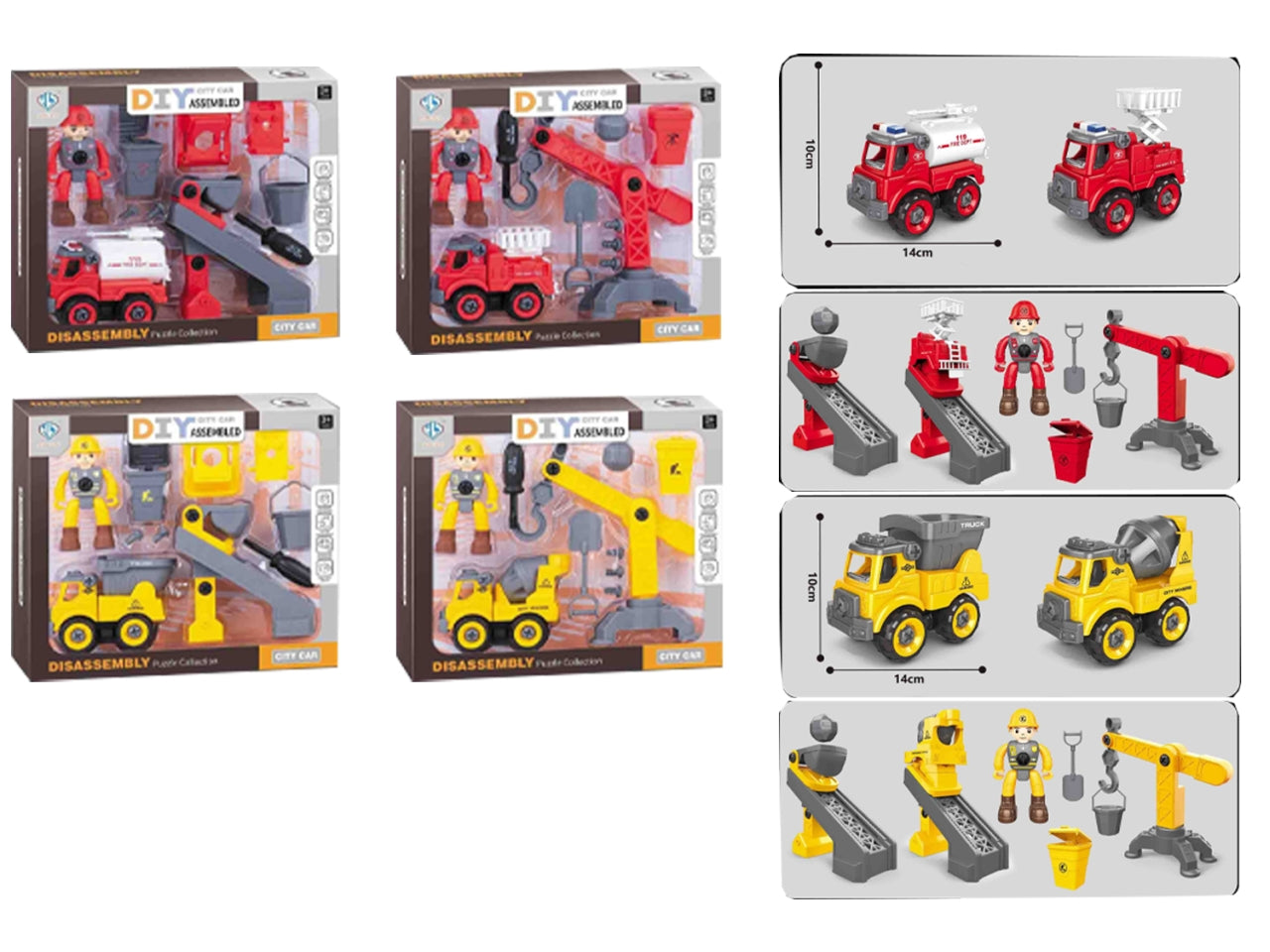 Veicoli Cantiere Svita e Avvita in 4 assortimenti