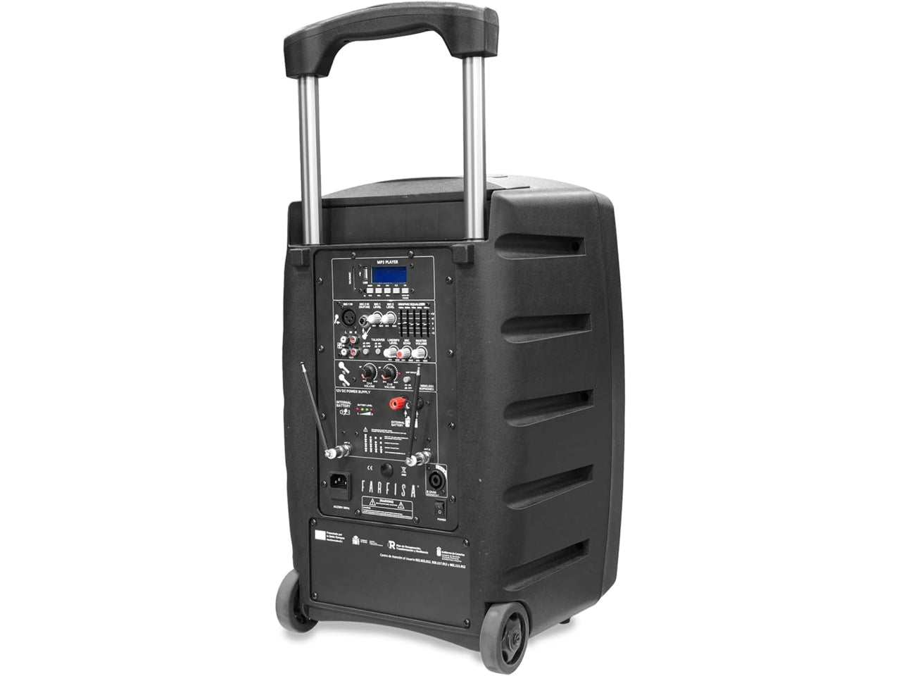 Cassa acustica wireless trolley da 100W con 2 microfoni senza filo