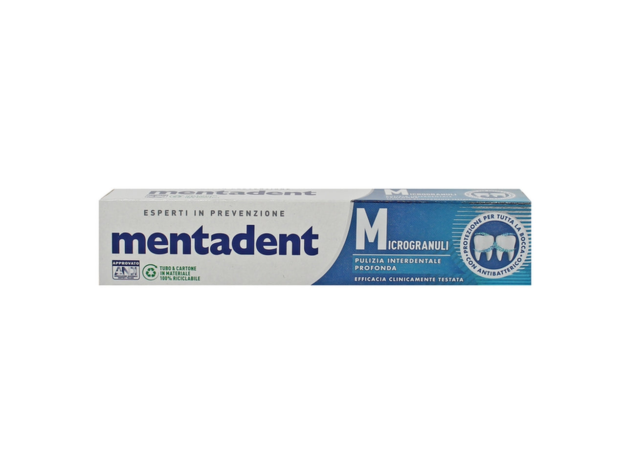 Mentadent dentifricio microgranuli pulizia interdentale 75ml $