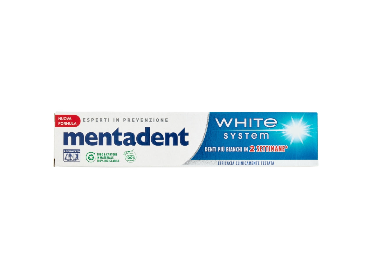 Mentadent dentifricio white system 75ml $