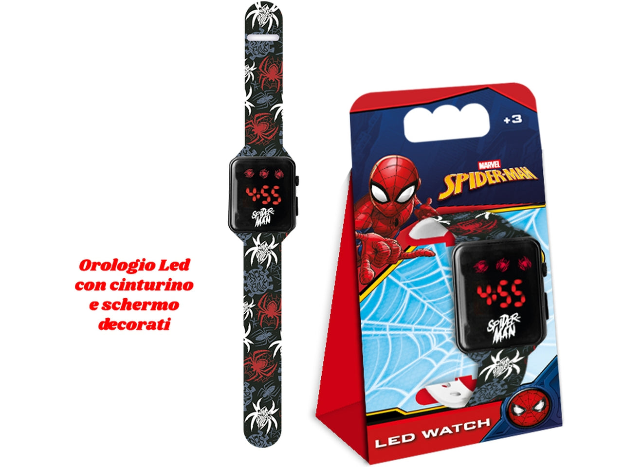 Spiderman orologio led con schermo decorato